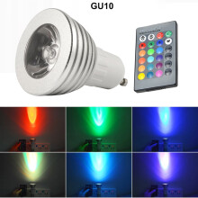 Kiplyki Tukkumyynti GU10 3W16Color LED RGB Magic Spot -lamppu Langaton kaukosäädin