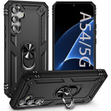 Skal för A54 5G, skal för Galaxy A54 med stativ, med 360 roterande magnetisk ringskyddsskal för kompatibelt med Samsung A54 5G skal svart