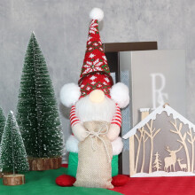 Bambola Rudolph senza volto con sacchetto regalo - Ornamento natalizio unico, decorazione festiva per casa, alberi e caminetti