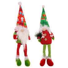 Lot de 2 gnomes de Noël, figurine de nounou à jambes pendantes, ornement suédois fait main pour la maison et le bureau