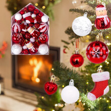 72 palline di Natale decorative, palline per albero di Natale, palline da appendere per decorazioni di compleanno, festività e matrimoni.