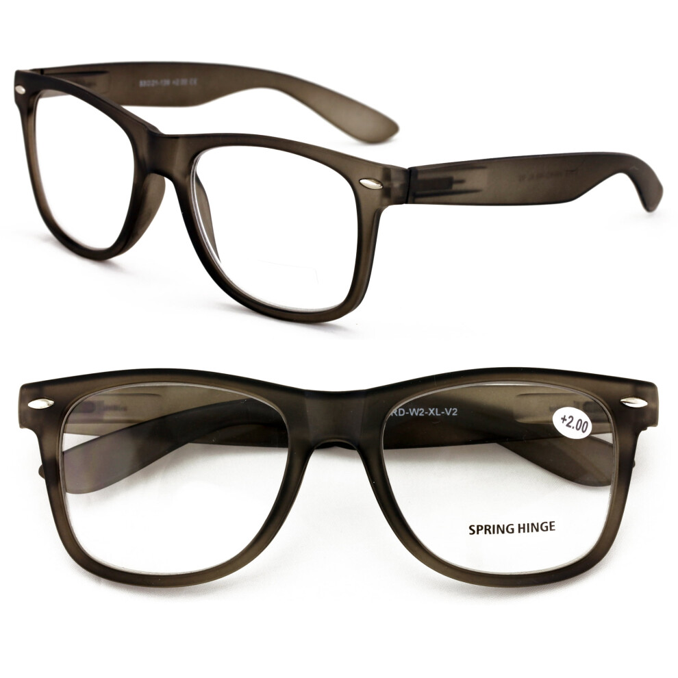 V.W.E. 2 Pairs Large Reading Glasses - Wide Fitment - Classic Design Comfortable Fitment +1.25