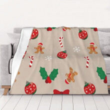 Couverture polaire de Noël ultra douce et confortable, idéale pour hommes, femmes, personnes âgées et enfants. Caractéristiques : 152 x 127 cm