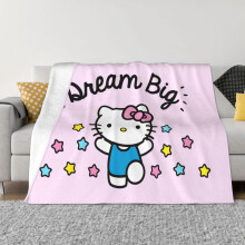 Couverture Hello Kitty en flanelle polaire, jeté de lit ultra doux, confortable et chaud pour canapé, salon et chambre - 102 x 76 cm