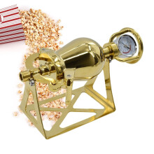 Stainless Steel Manual Popcorn Maker with Hand Crank, Fast Heating for Home Parties and Camping