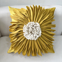 Housse de coussin décorative, 45 cm, motif tournesol - Lin doux, idéale pour la chambre, le salon, le canapé ou une décoration de style