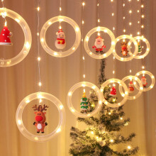 Weihnachtslichterkette für drinnen und draußen, Weihnachtsbeleuchtung für Zimmerdekoration, Fensterdekoration, LED-Lichterkette mit Wunschring