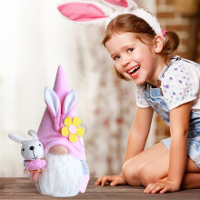 FloHua Giocattoli per bambini, Saldi sui giocattoli per bambini, Decorazioni pasquali, Simpatica coppia di coniglietto e carota in piedi, Bambola
