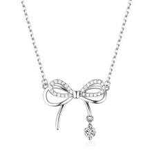 Collana con ciondolo a farfalla in argento, zirconi e perle, clavicola Gif> Gioielli da donna I6B0