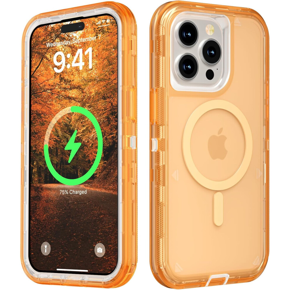 Compatible With Iphone 14 Pro Max Transparent Case, Triple Layer Magnetic Charging Case For Magsafe, Heavy Duty Shockproof & Drop-Proof 6.7" 9083649046371