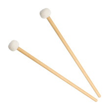 Linaichen Timpani Mallets Sticks 1 Pair Timpani Mallets Sticks Felt Drum Sticks Mallets with Wood Handle Musical Percussion (White)