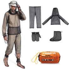 Mosquito Net Suit - Jacket, Hood, Pants & Mitts Set, Lightweight Breathable Mesh for Men & Women, Compatible with Outdoor Activities