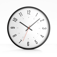 Driini Modern Mid Century Analog Wall Clock (12") – Metal Frame, Silent, Battery