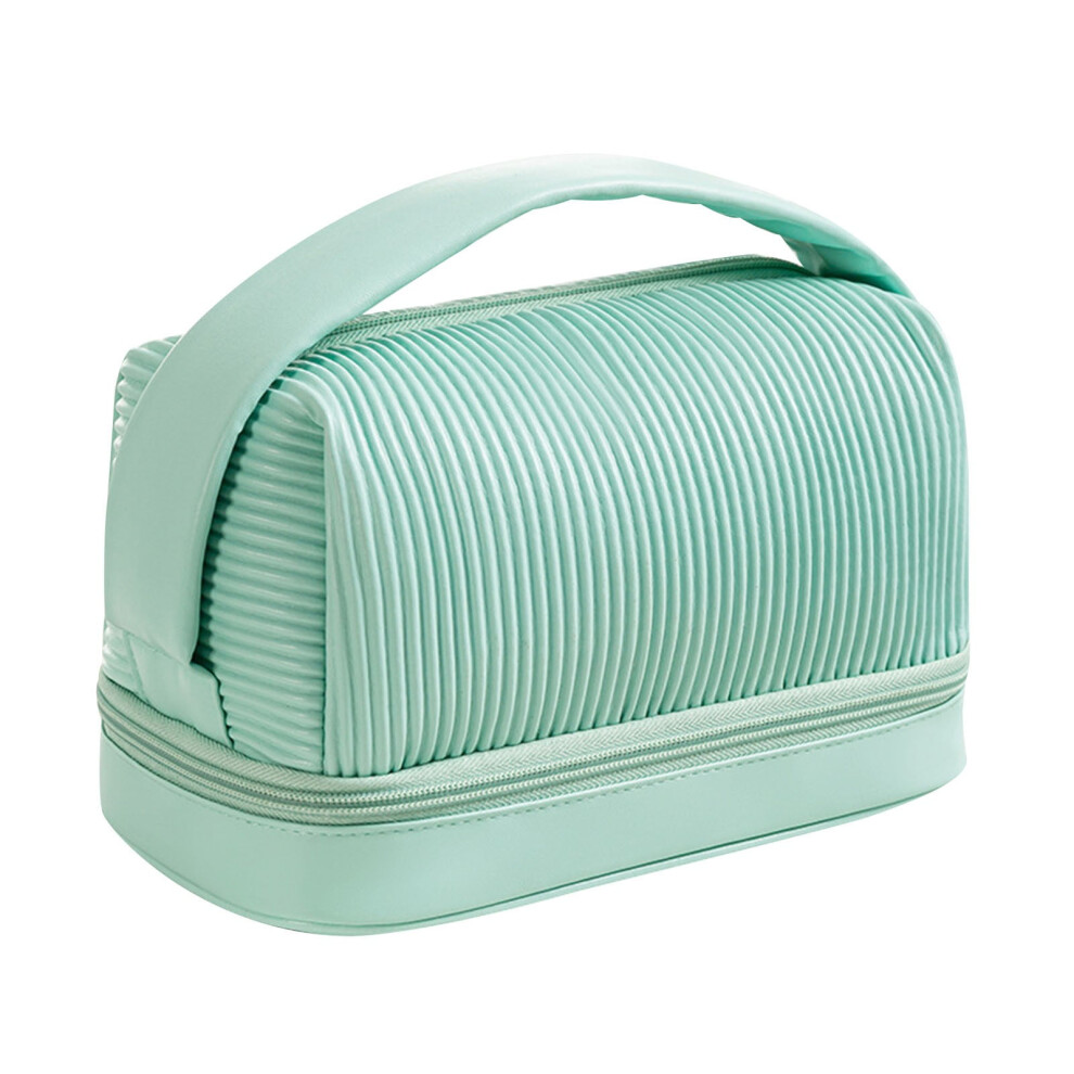 Fnyoxu Makeup Bag Pleated Wash Bag Travel Portable Half Round Storage Bag