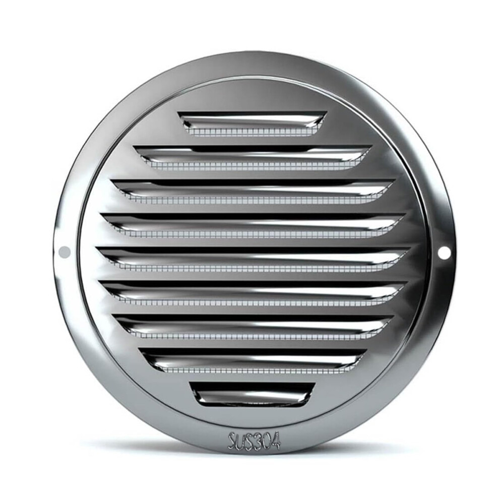 Air Vent Cover Stainless Steel Wall Vent Weatherproof Louver With Pest Screen 70Mm Round 9174973015406