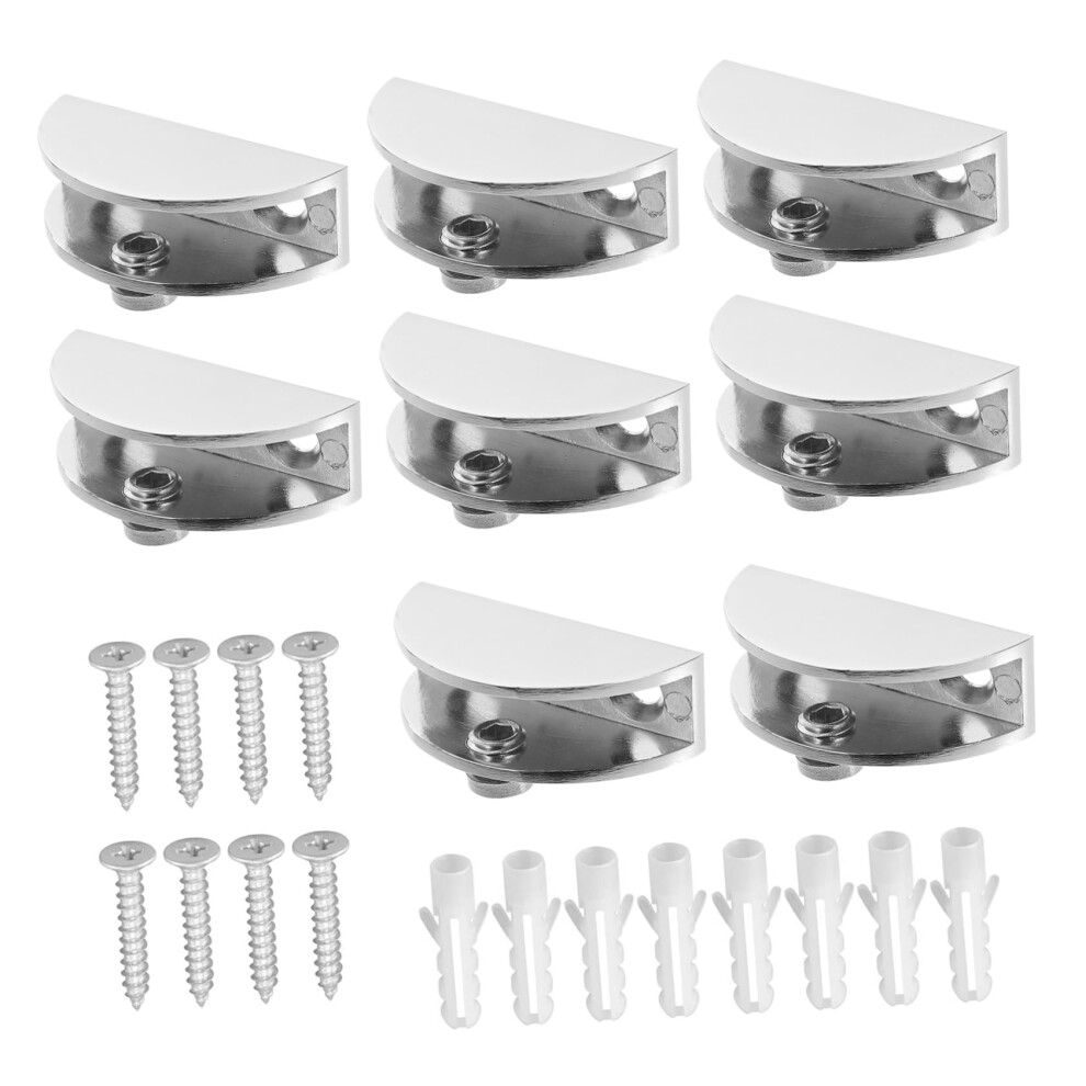 8Pcs Glass Shelf Brackets Adjustable Rustresistant Clips For Frameless Mirror Bathroom Wall Mount 9164114672254