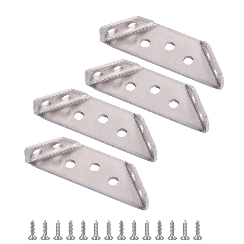 20Pcs 65Mm Stainless Steel 90 Degree Corner Brackets With Screws For Wood Shelves Furniture 9113335060371