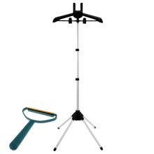 Garment Steamer Stand with 360 Rotation, Height Adjustable Foldable Clothes Steamer Hanger Black