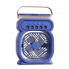 USB Portable Air Cooler with Dual Mist Sprayers, Mini Evaporative Cooling Fan for Desk, Blue
