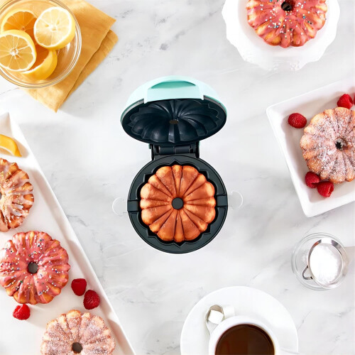 Mini Cake Maker and Waffle Maker, NonStick DoubleSided Heating, Quick 10Min Breakfast Azure 1