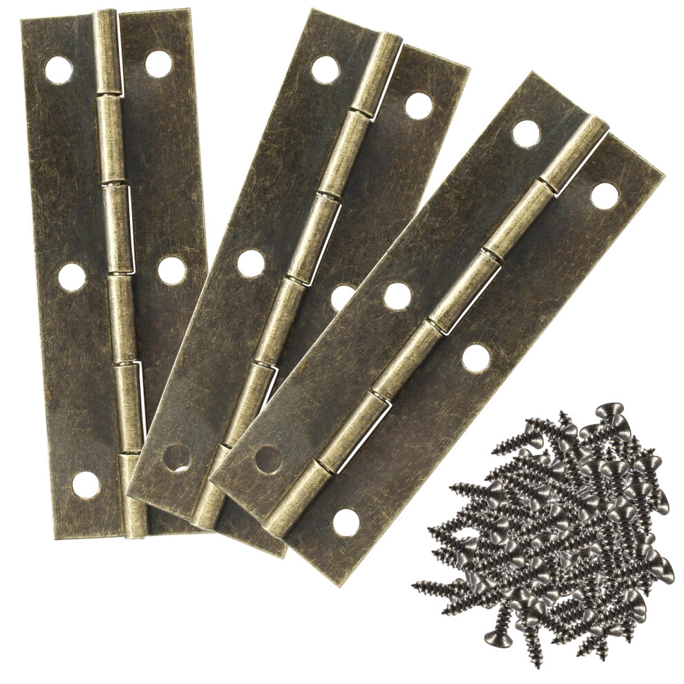 24Pcs Bronze Foldable Butt Hinges 59X20mm For Cabinet Doors Furniture Boxes With Screws 9164114673114