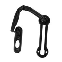 Black Stainless Steel Door Chain Lock Heavy Duty Latch for Home Hotel Apartment Security