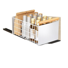 Carbon Steel Kitchen Cabinet Pull Out Drawer Rack for Bowls Dishes and Spice Storage