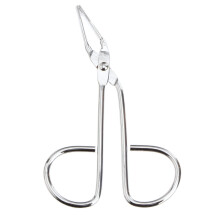 Precision Stainless Steel Eyebrow Tweezer with Scissor Handle for Hair Removal and Craft Use 8.5cm Silver