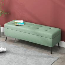 Foot Rest Storage Ottoman Bench with Tufted Lid for Bedroom, Entryway or Living Room, Green 100cm