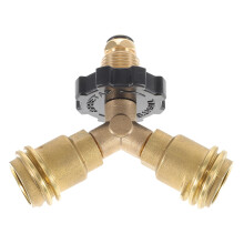 QCC1 Propane Tank Splitter Tee Connector for Grill and Stove, Dual Connection, LeakProof, Durable