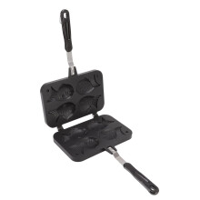 Non Stick Taiyaki Maker Double Fish Shaped Waffle Pan with Long Handle for Home DIY Desserts