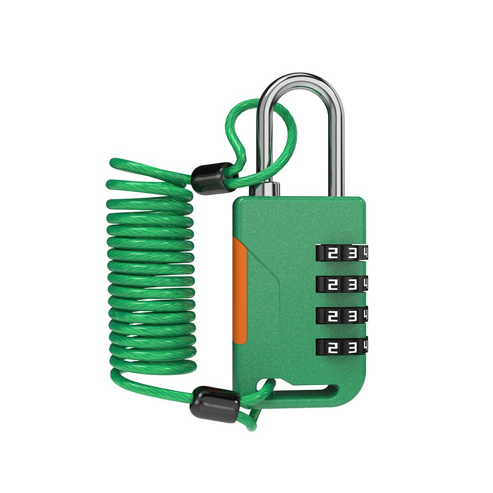 Combination Cable Lock With Retractable Steel Cable, 4Digit Keyless Padlock For Travel, Gym, Luggage 9164114673787