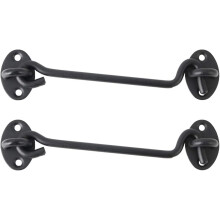 16 Inch Stainless Steel Cabin Hook Latch with Screws, Black Gate Bolt Lock for Barn Door Shed