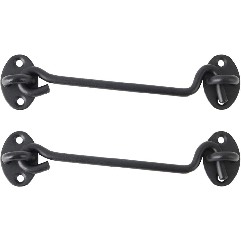 16 Inch Stainless Steel Cabin Hook Latch With Screws, Black Gate Bolt Lock For Barn Door Shed 9164114673893