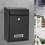 Wall Mounted Locking Mailbox with Secure Key Lock, Weatherproof Large Capacity Black Design 1