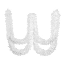 50ft White Christmas Tinsel Garland Shiny Sparkling Indoor Outdoor Reusable Holiday Decoration