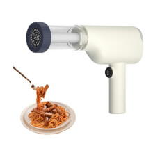 Electric Pasta Maker Cordless Handheld with 6 Shape Discs Rechargeable Noodle Maker for Homemade