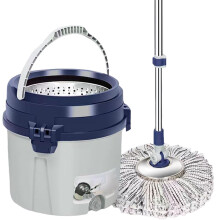 Spin Mop and Bucket Set with 360 Swivel Head, Stainless Steel Handle, 4 Microfiber Pads for Hardwood and Tile
