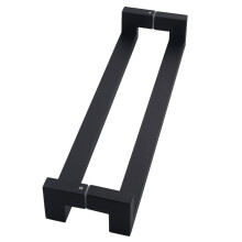 Black Stainless Steel Door Pull Handle 24 Inch Double Side Sliding Barn Style for Interior and Exterior