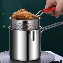 Stainless Steel Deep Fryer with Basket for Home and Commercial Use, Quick Oil Drain, Cool Touch Handle