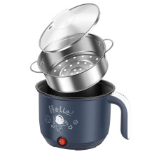Electric Hot Pot with Steamer, 1.9 Quart Stainless Steel, Rapid Heating NonStick Noodle Cooker