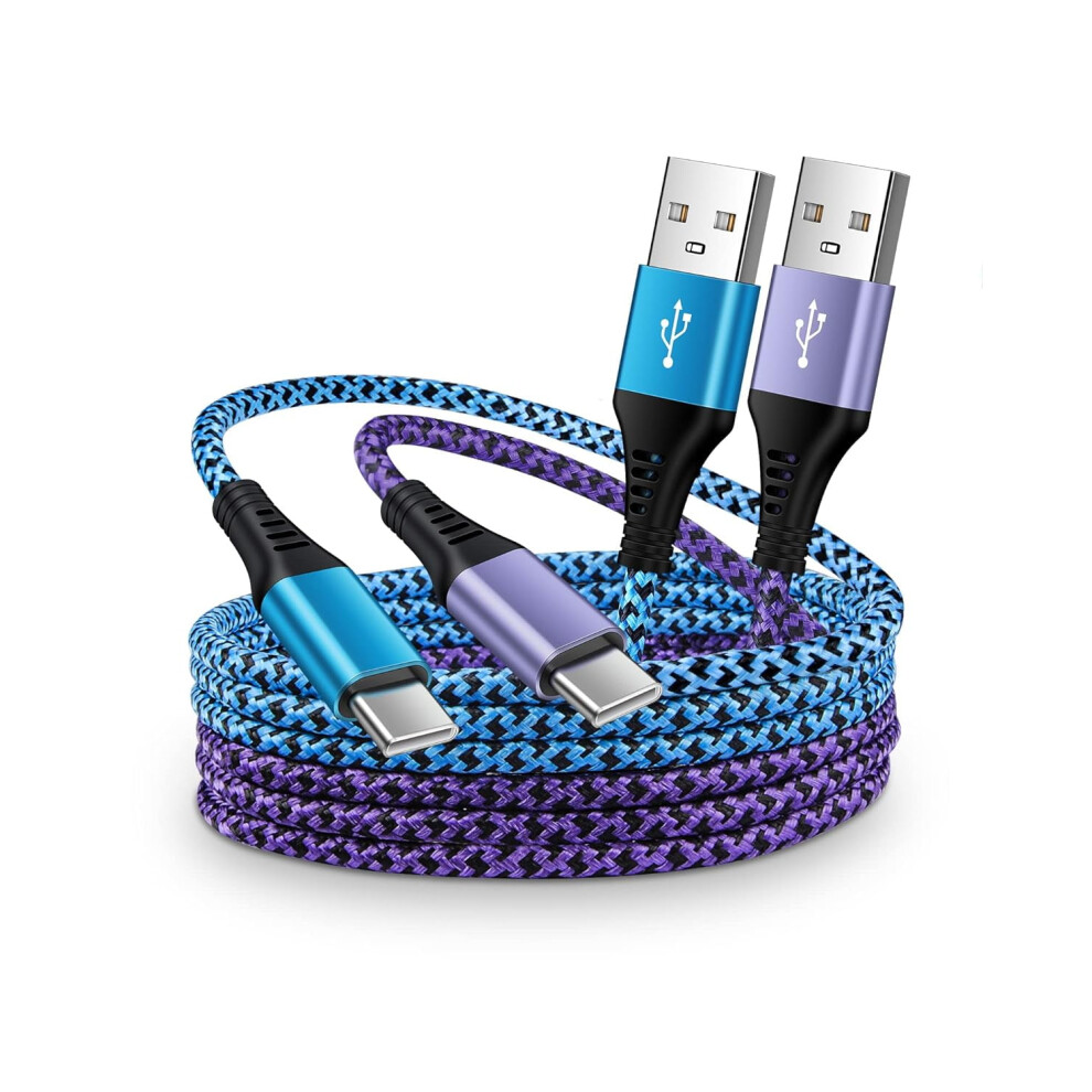 [2Pack/6Ft] Usb C Cable, 3A Usb C To Usb A Fast Charger Cable, Nylon Braided Usb Type C Charger Cord Fast 9110895268421