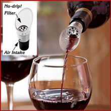 Double Hinged Corkscrew Red Wine Opener Air Aerator Magic Decanter Pourer Filter