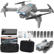 Quinlirra Foldable Drone for Kids 1080P HD Camera, Mini RC Helicopter Toy with Altitude Hold, One-Key Start, 3 Speeds - Gray