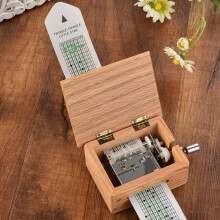 YiFudd Yunsheng 15 Tone 30 Tone Hand Cranked Paper Tape Composition Wooden Music Eight Tone Box Composition Music Box