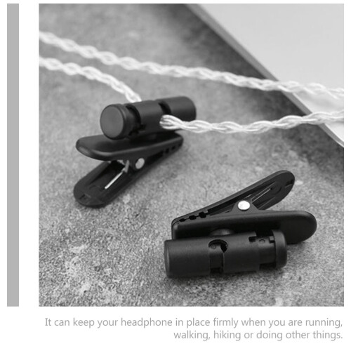 2Pcs Headset Clips Microphone Cord Fixed Clips Microphone Accessories (Black) 1