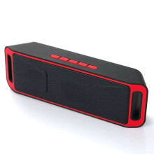 Explosive Sc208 Bluetooth Speaker Car Portable Dual Speaker Subwoofer Short Small Sound Red