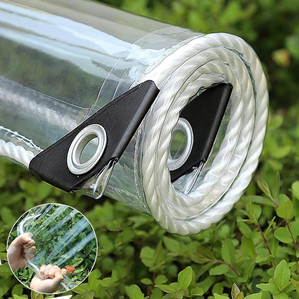 Clear Tarp 3X5ft Heavy Duty Waterproof Pvc Vinyl With Grommets For Patio Porch And Greenhouse 9164114675064