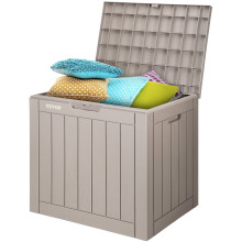 BENTISM Outdoor 31 Gallon Polypropylene Deck Box, Gray