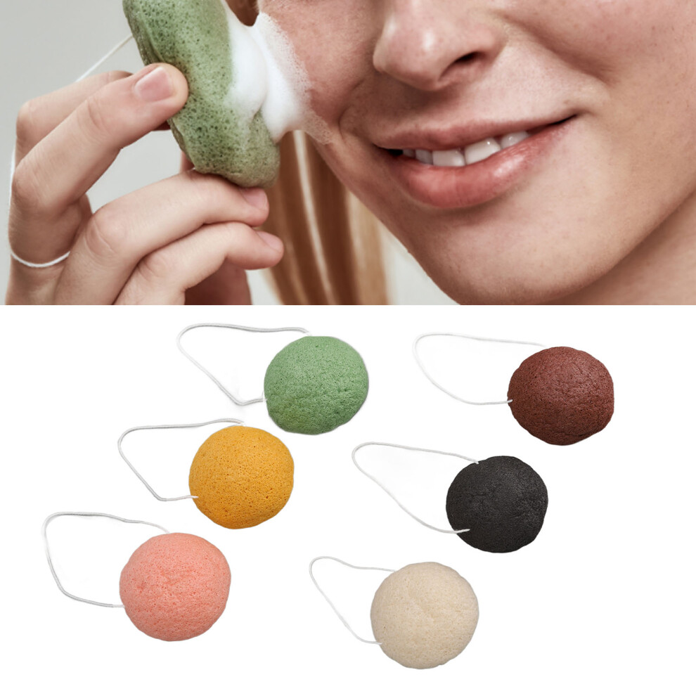 6pcs Konjac Facial Sponges Soft Exfoliating & Cleansing Set for All Skin